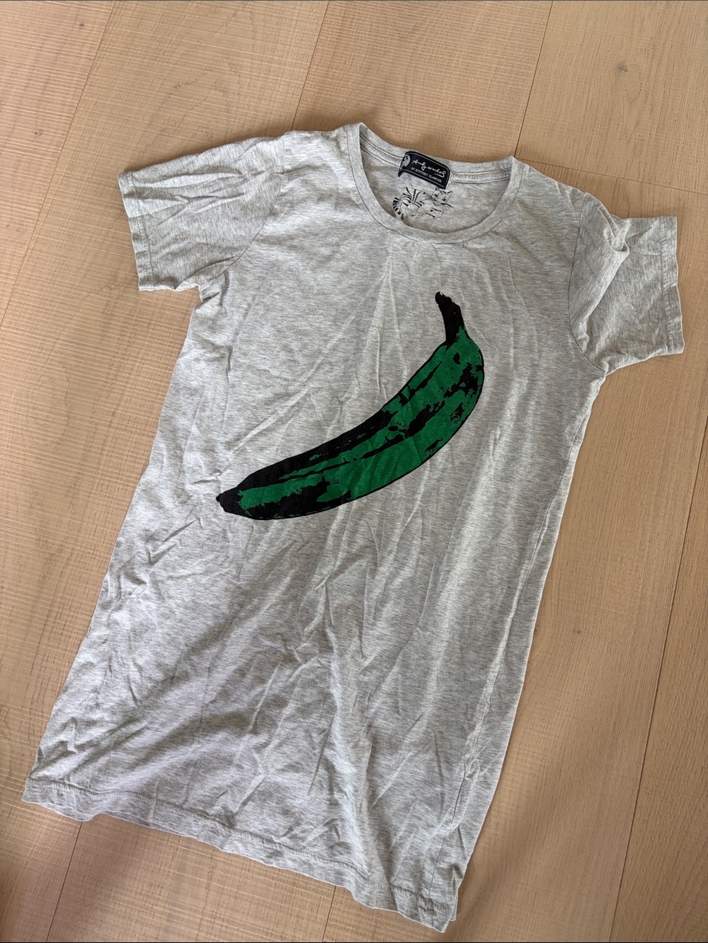 Vintage Hysteric Glamour x Andy Warhol Gray Tee with Green & Black Banana